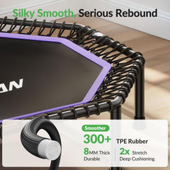 BCAN BT3 bungee close-up highlighting 8 mm cords for quiet, smooth rebound