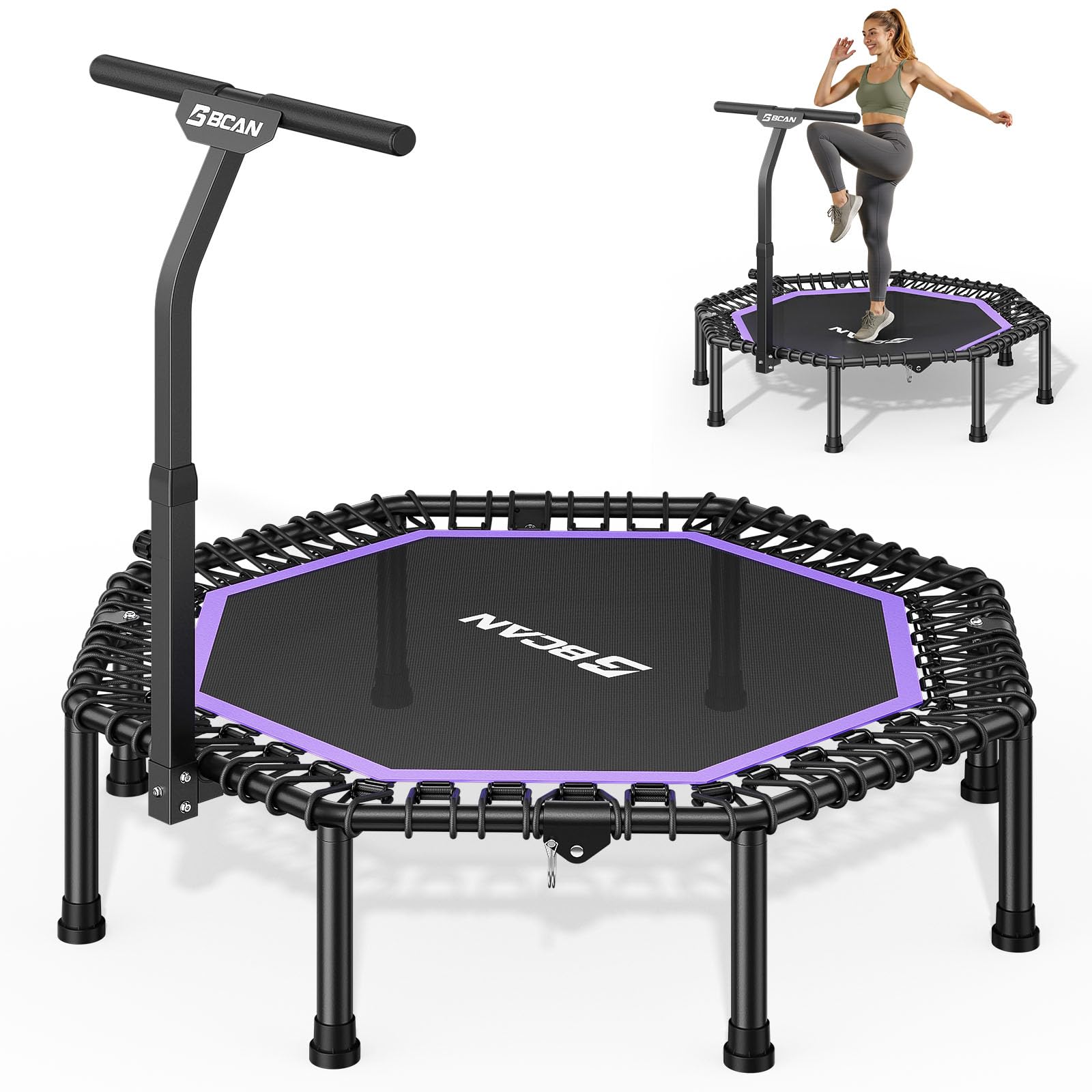 BCAN BT3 front view showing octagonal frame and large jump area for stable workouts