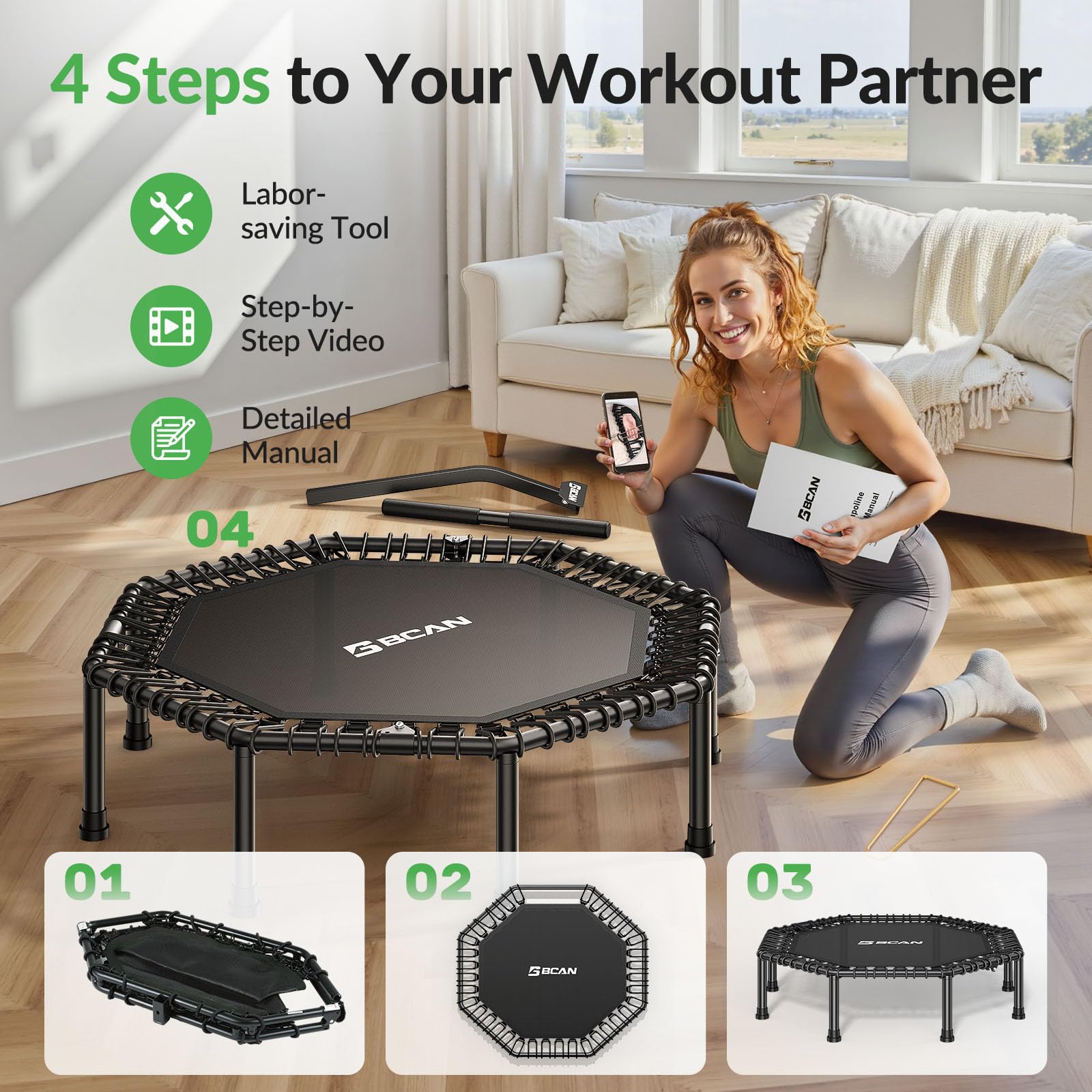 BCAN BT3 in use workout with adult bouncing to show cardio benefit and stability