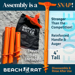 Beach Rat anchor deployed at sandbar with kayak showing reliable hold