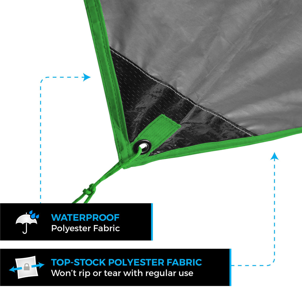 Bear Butt tarp over hammock in forest offering dry shelter coverage