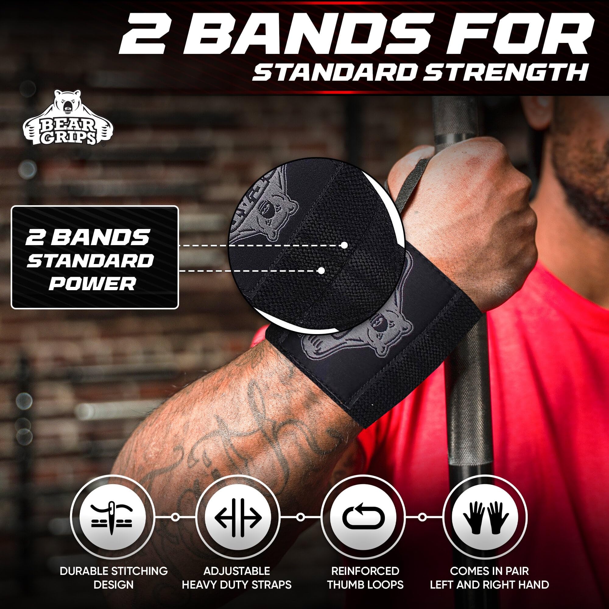 Bear Grips close-up of quad stitching highlighting durable construction and long-lasting use