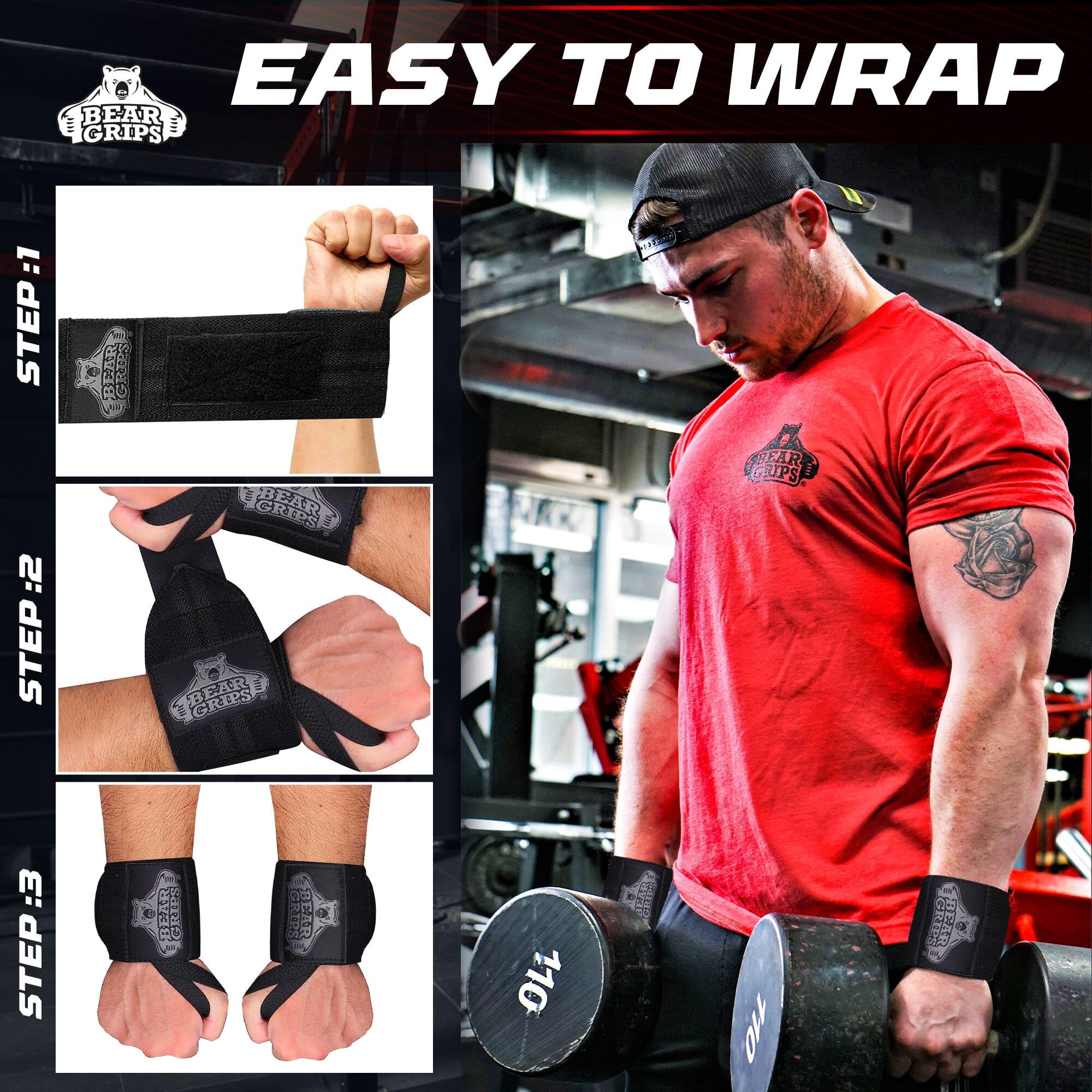Bear Grips internal elastic band detail demonstrating multi-band compression for stabilized wrists