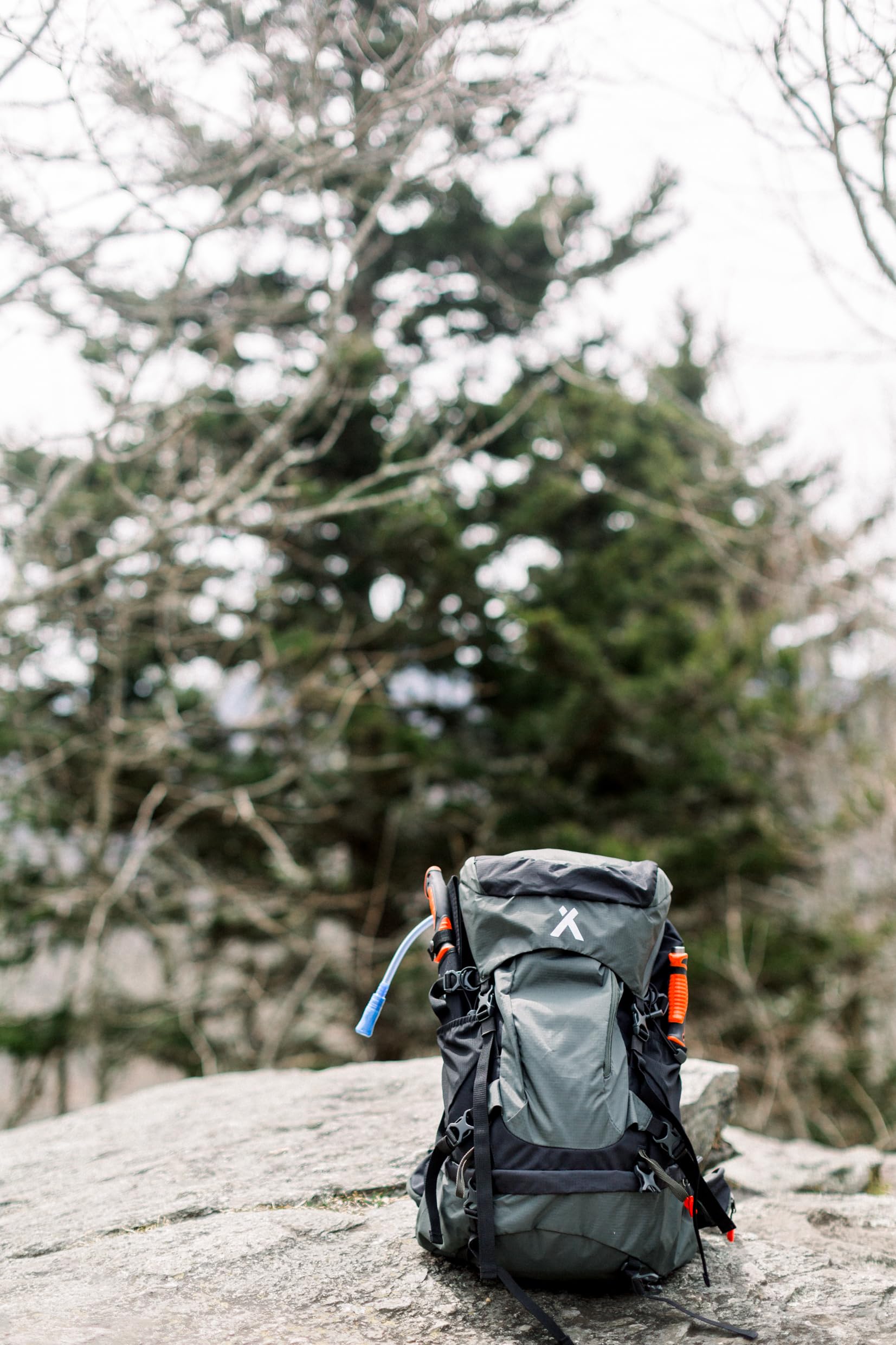 Bear Grylls pack with common camping gear to show 45L capacity and scale
