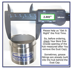 Bearing Buddy installed on trailer hub demonstrating sealed protection