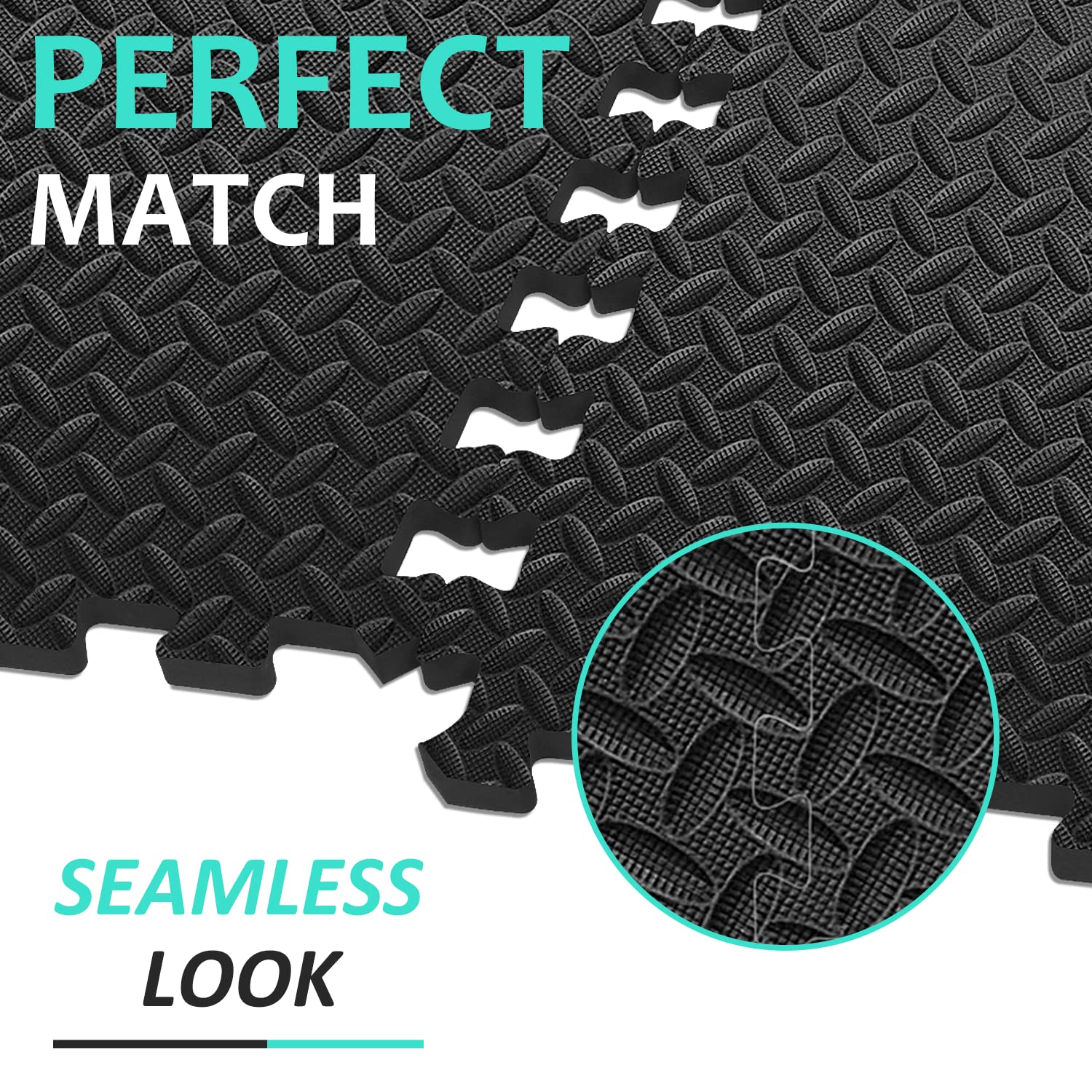 BEAUTYOVO interlock edge detail showing tight fit and durable seam protection