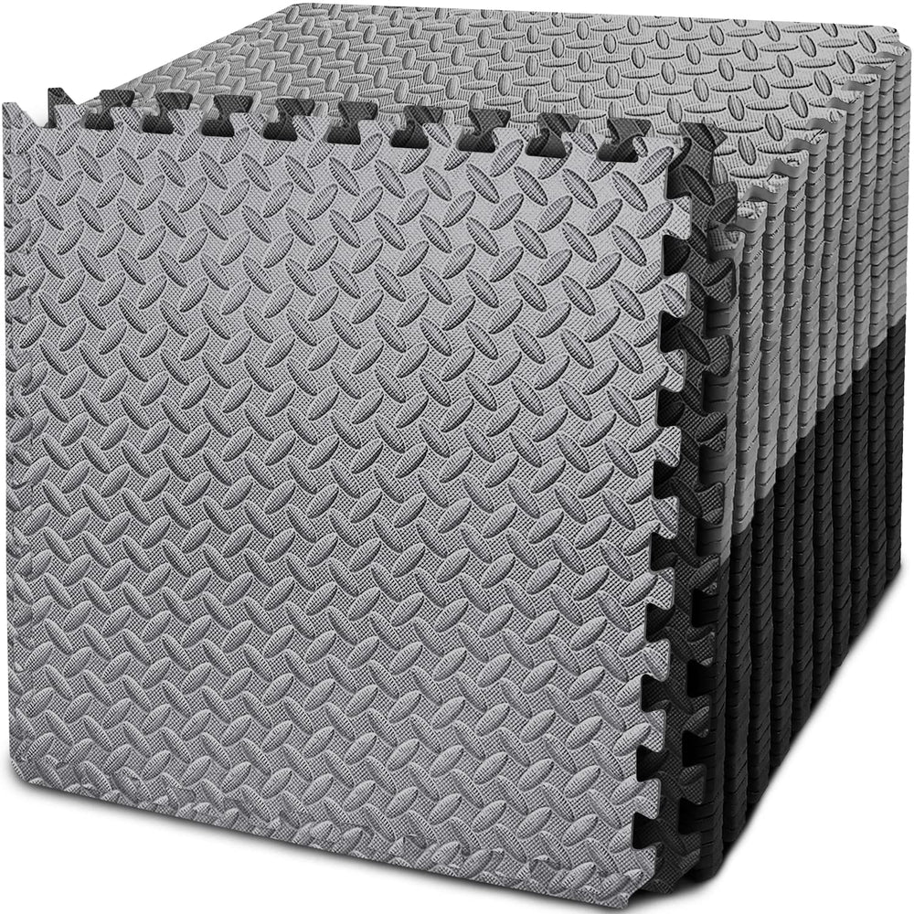 BEAUTYOVO front packaging showing 12 interlocking gym mats and benefits