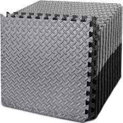 BEAUTYOVO front packaging showing 12 interlocking gym mats and benefits