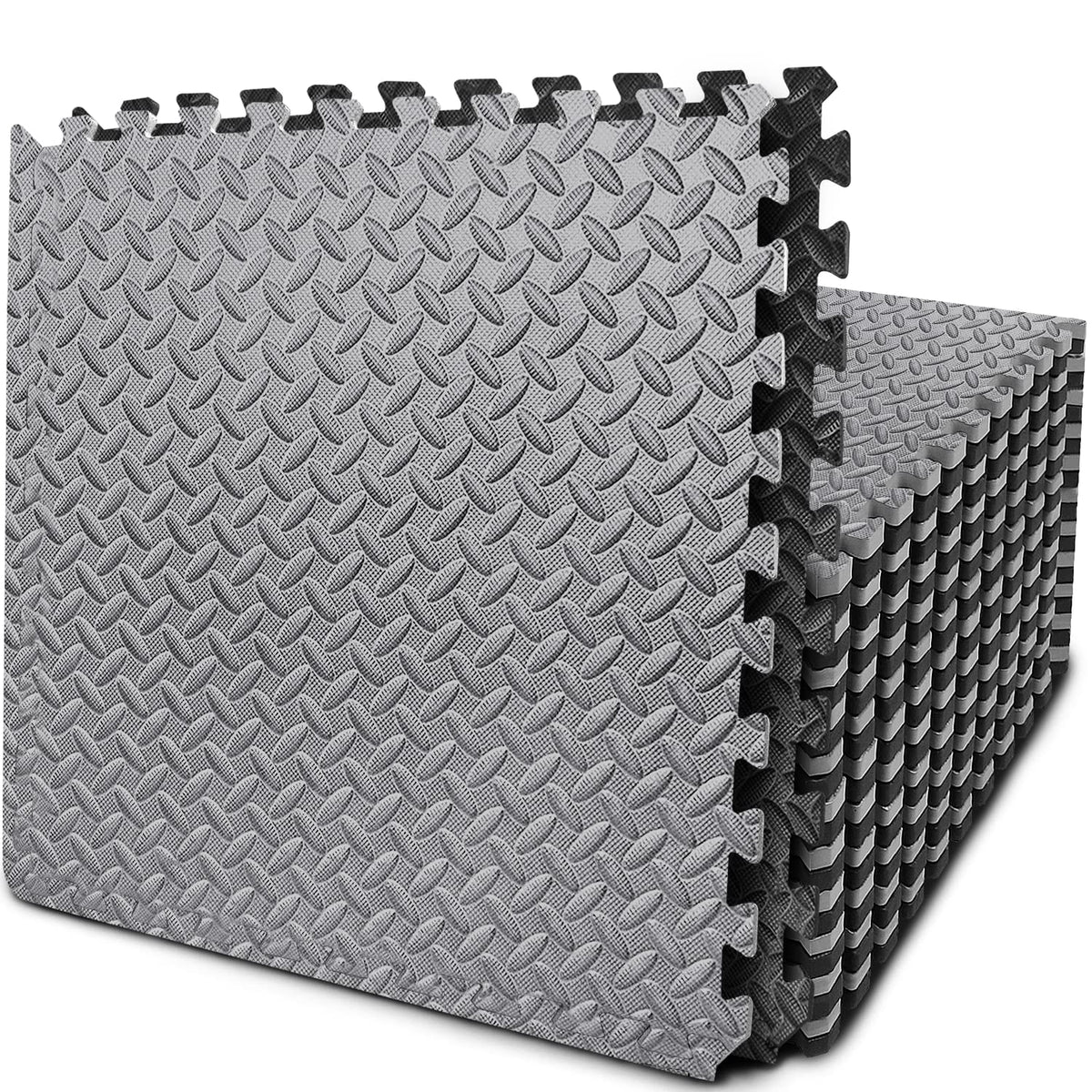BEAUTYOVO front view of 24-tile puzzle mat showing coverage and packaging benefit