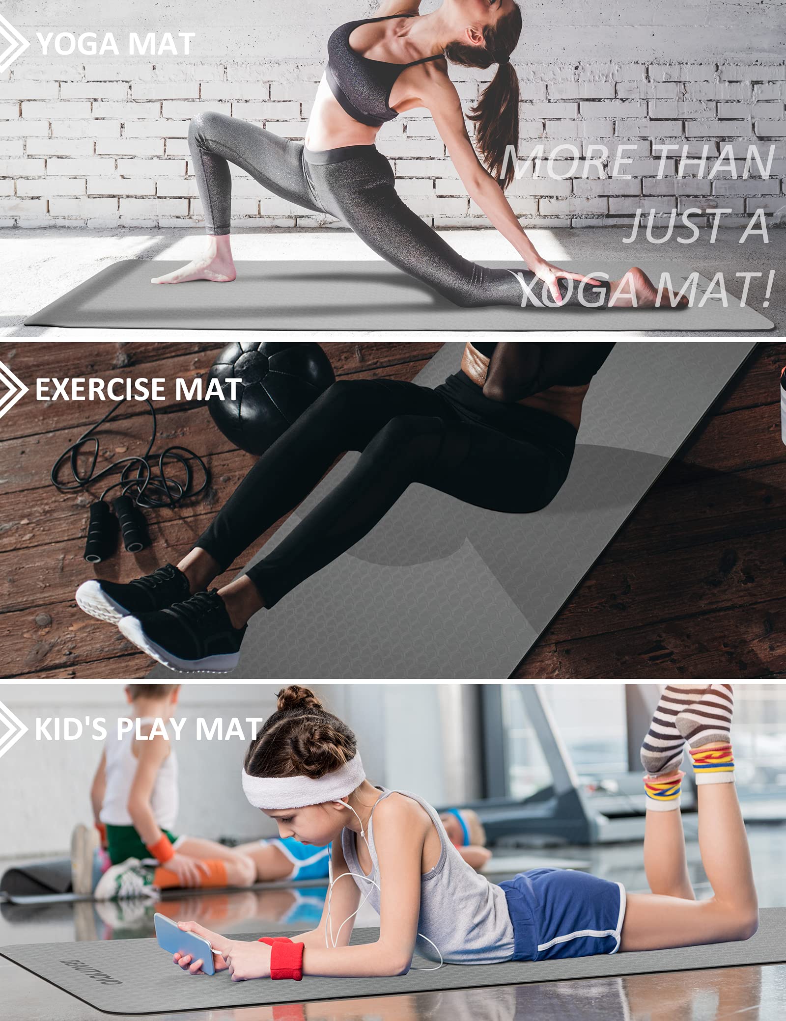 BEAUTYOVO mat edge next to ruler showing 1/3-inch extra thickness for comfort