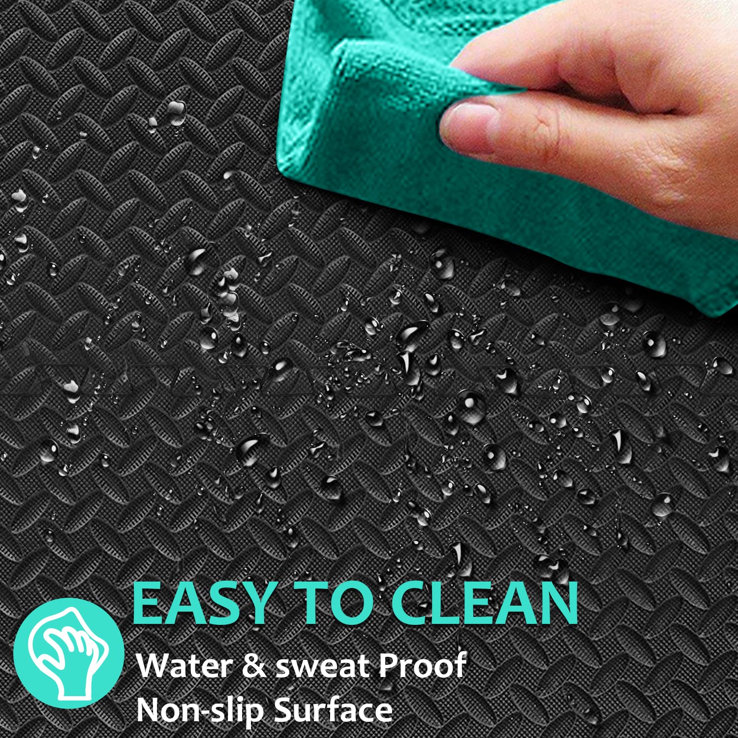 BEAUTYOVO hand wiping mat surface illustrating easy-to-clean, water-resistant benefit