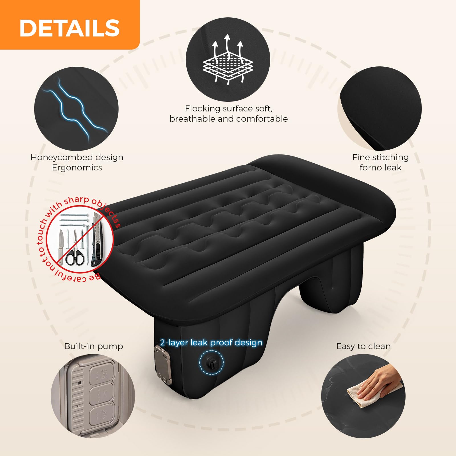 BEBAS folded mattress in storage bag for compact transport and easy storage