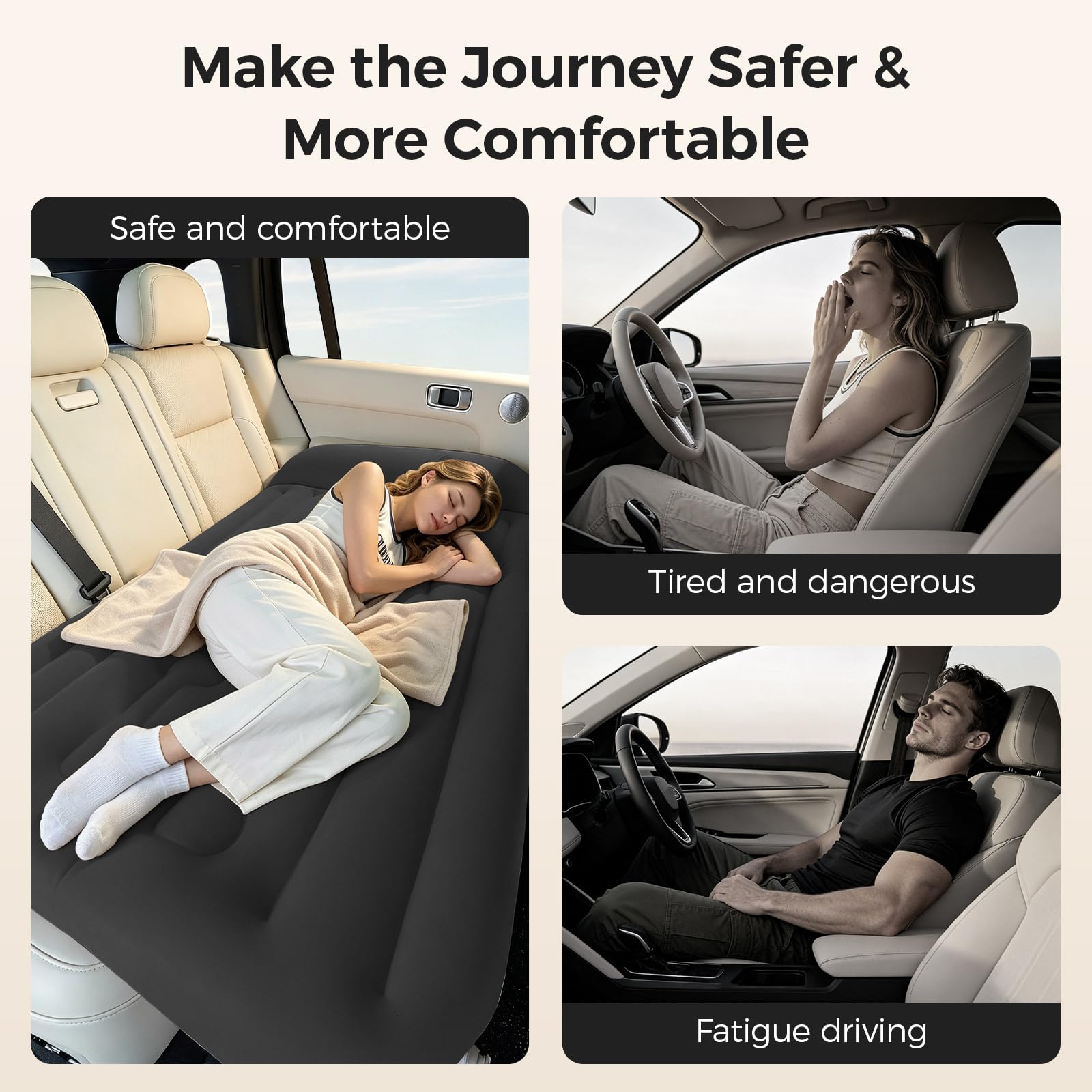 BEBAS installed in a car backseat wide shot helps visualize fit and comfort