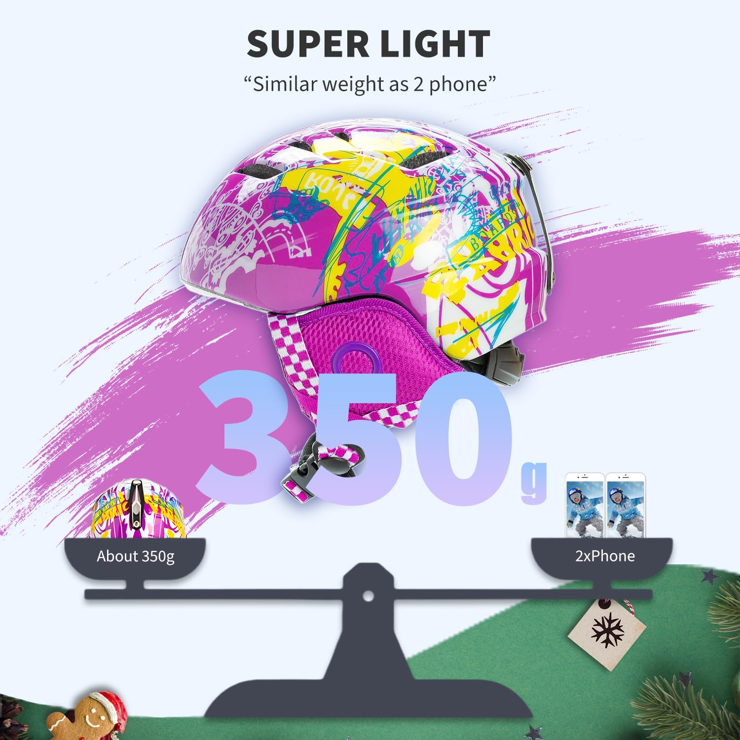 BeBeFun helmet side profile highlighting sleek shape and goggle compatibility benefit