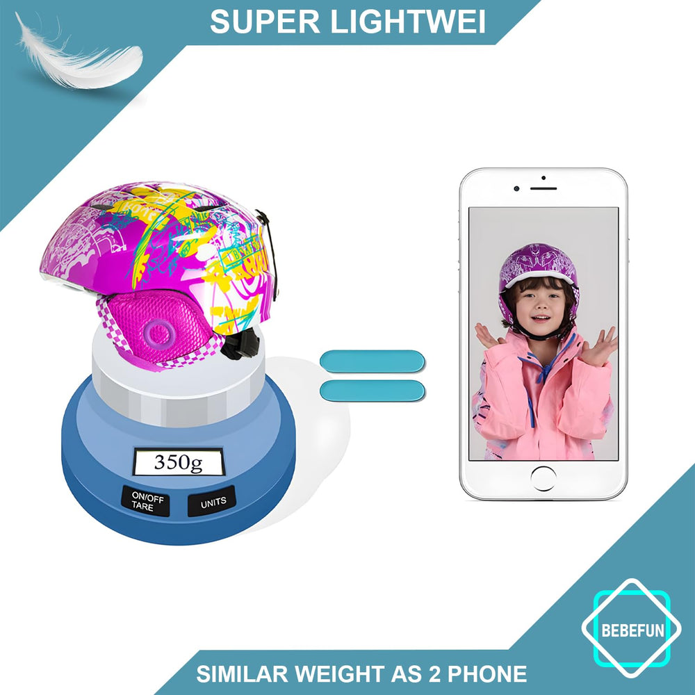 BeBeFun helmet with goggles on child demonstrating secure fit and safety benefit