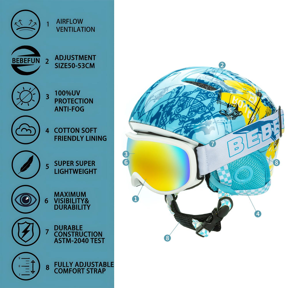 BeBeFun helmet interior lining and foam close-up showing comfort benefit