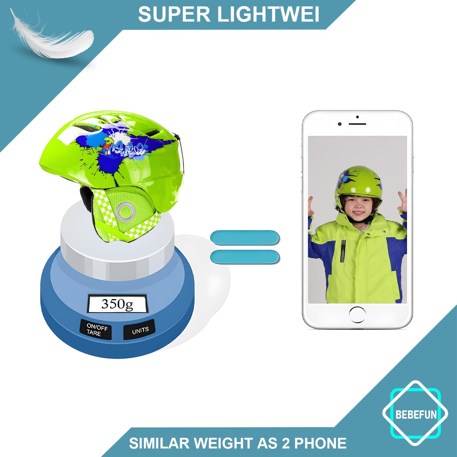 BeBeFun storage backpack with helmet showing organized transport benefit