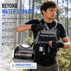 BECOJADDE shoulder strap detail showing wide straps and low-bounce fit benefit