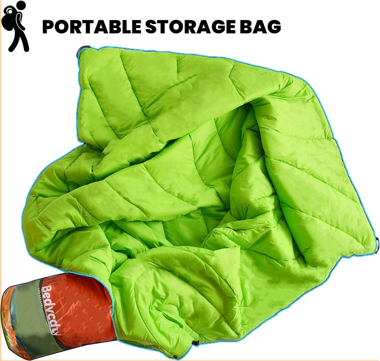 Bedvcaty picnic setup on lawn, comfortable seating and clean surface