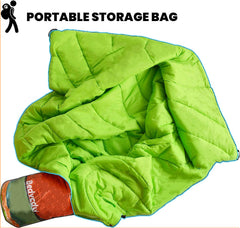 Bedvcaty picnic setup on lawn, comfortable seating and clean surface