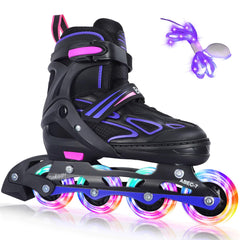 BELEEV front view of skates showing full packaging and clear sizing info for confident purchase