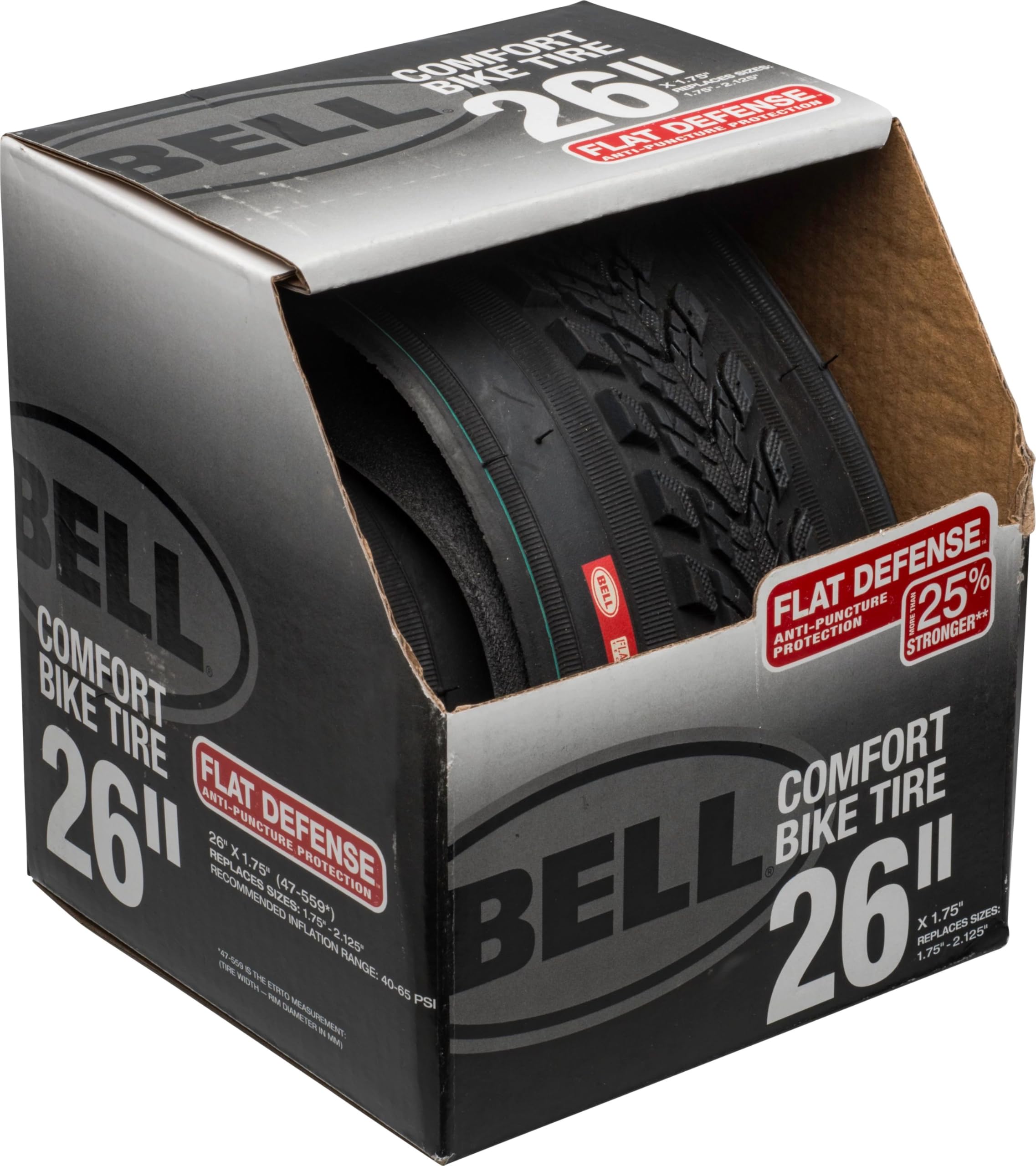 Bell folded tire with carbon steel bead for compact storage and easy transport