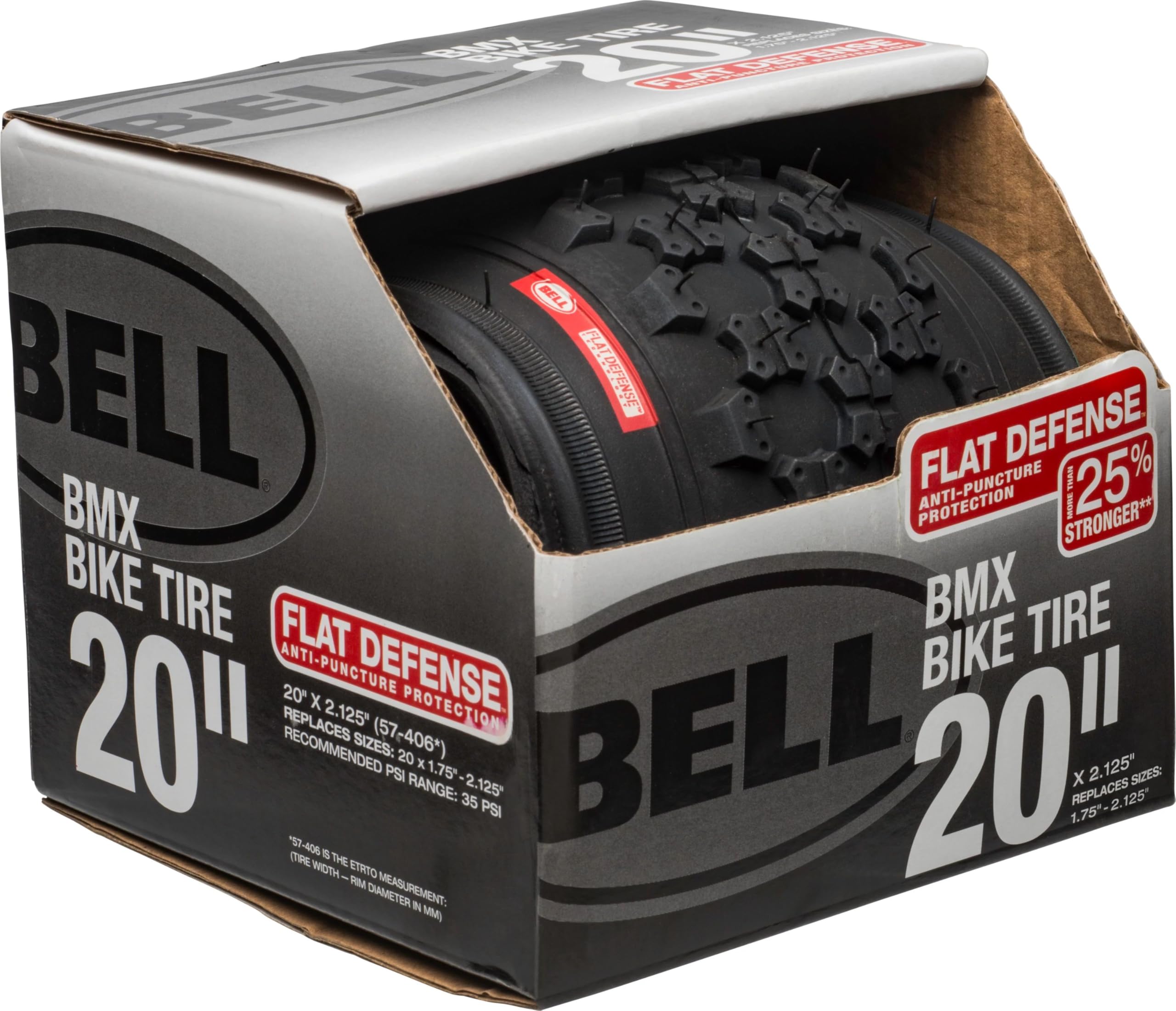 BELL tire sidewall with specs and bead visible, aiding correct fit benefit