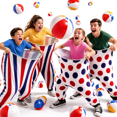 Bellviora front view of four granny pants showing fun patterns and group play benefit