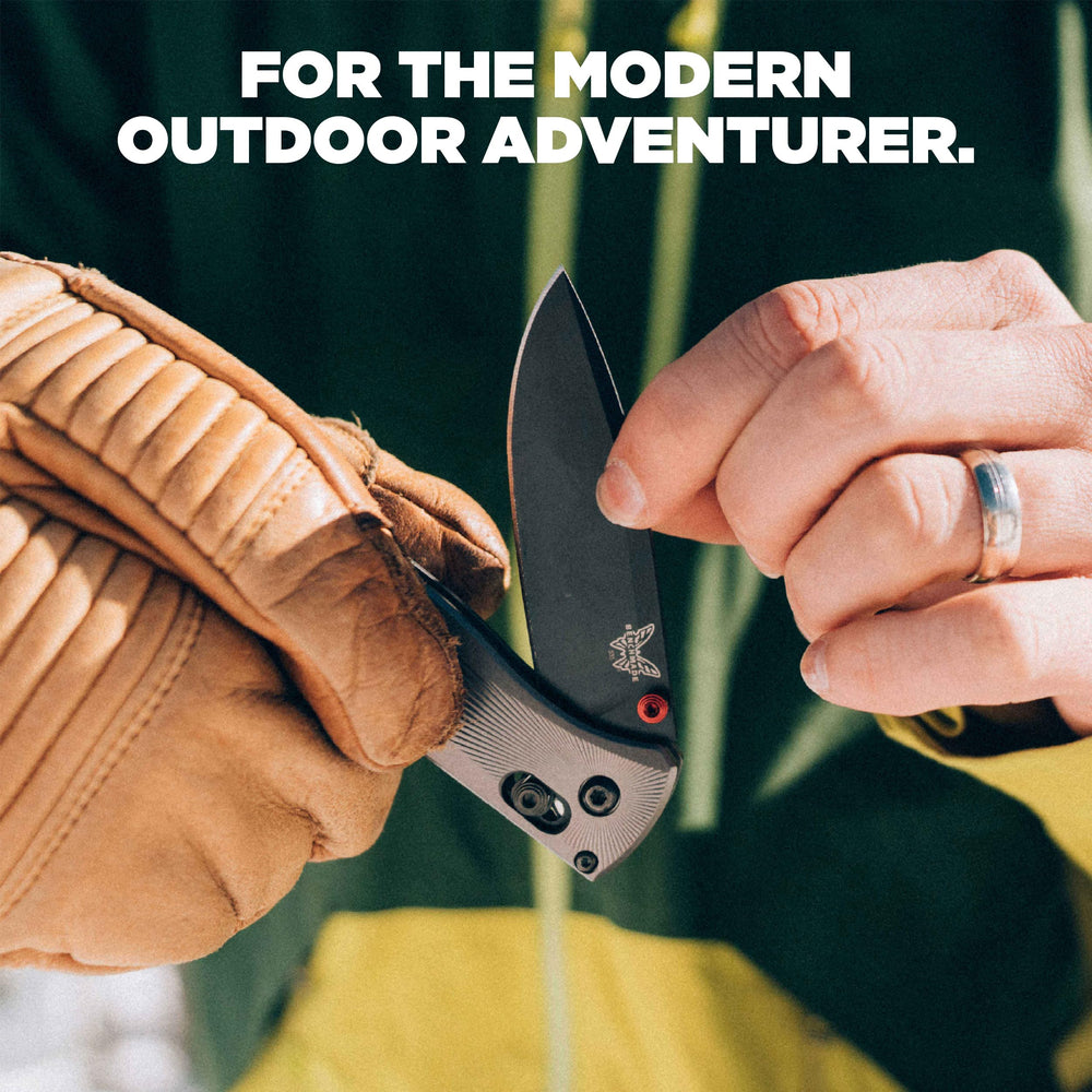 Benchmade Bugout next to ruler showing compact dimensions and scale for travel-friendly carry benefit