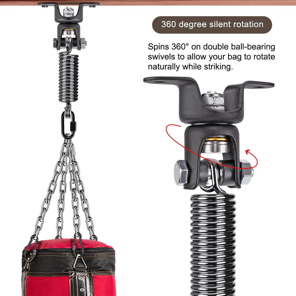 BeneLabel detailed shot of chains and carabiners showing secure adjustable attachment benefit
