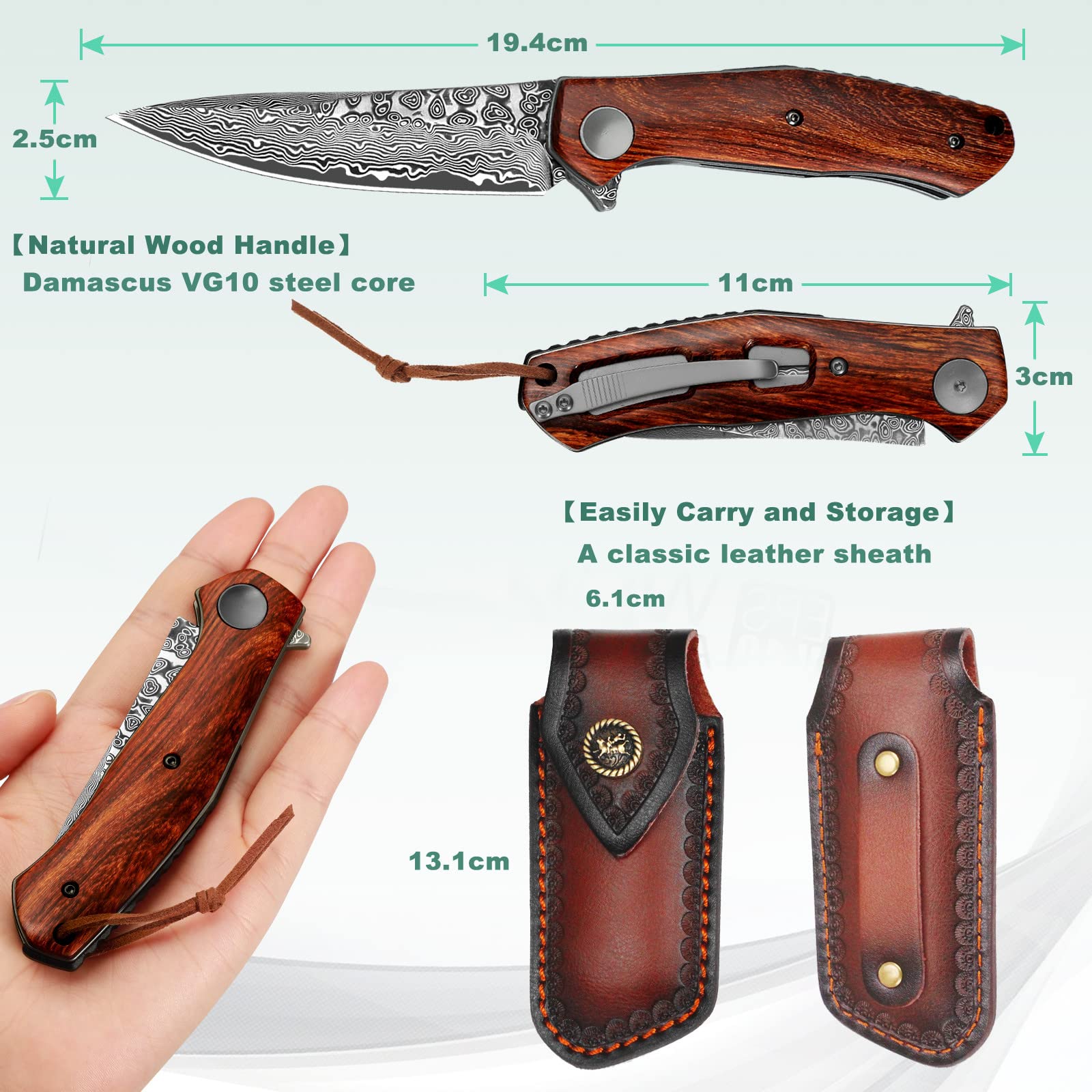 Benkey blade close-up revealing VG10 core pattern for lasting edge