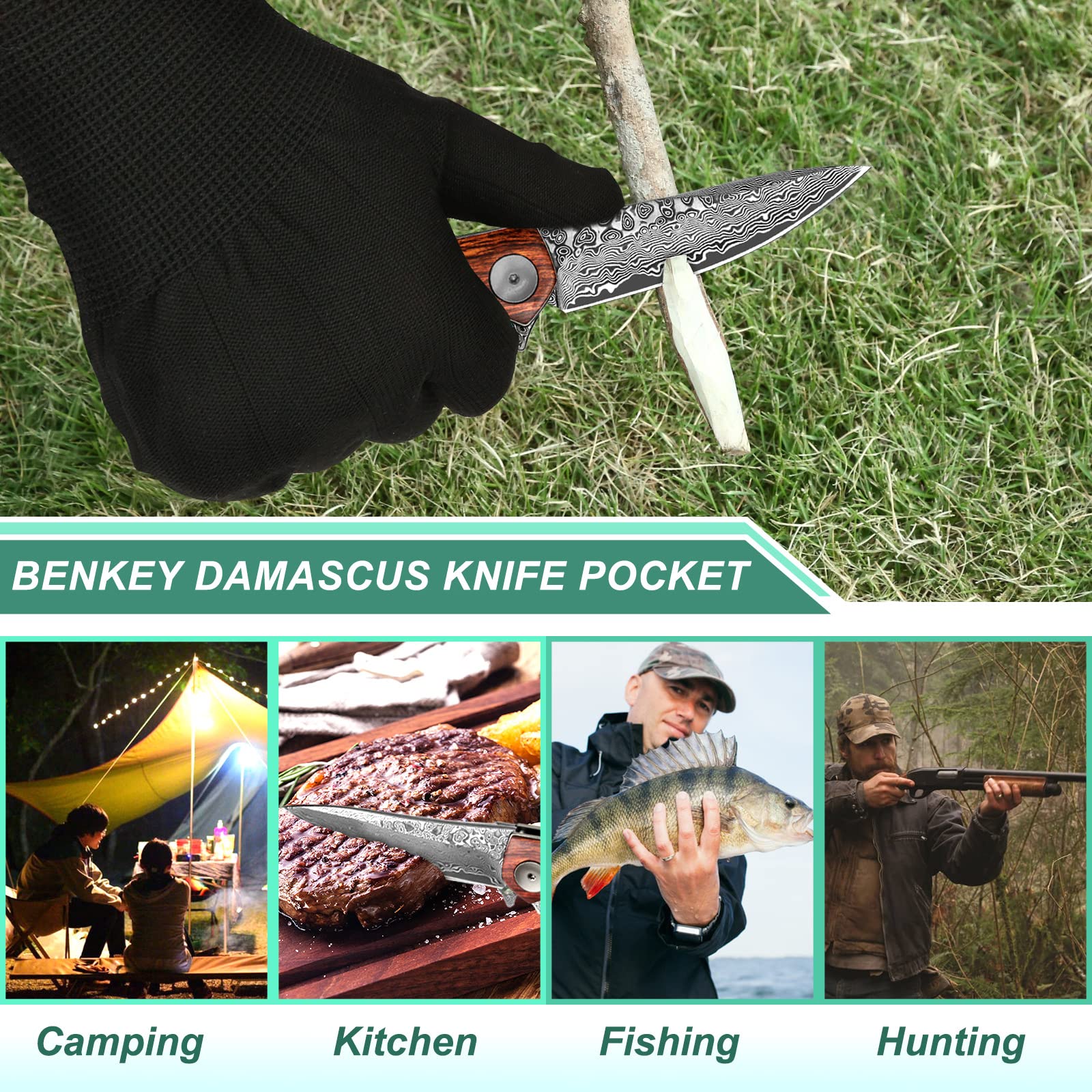 Benkey leather sheath with knife for secure carry and protection
