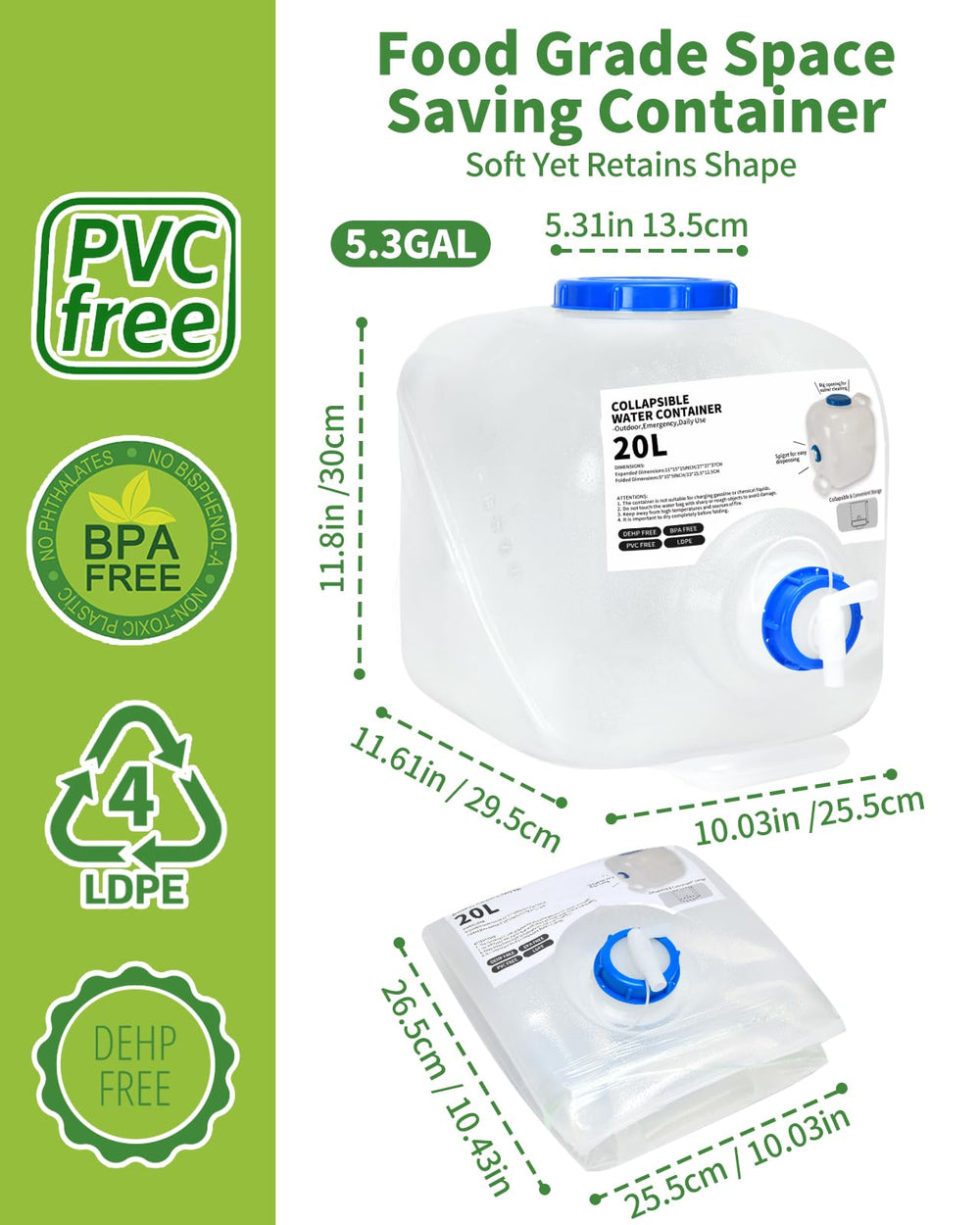 BEOZINZ leakproof spigot detail, controlled pouring reduces spills and waste