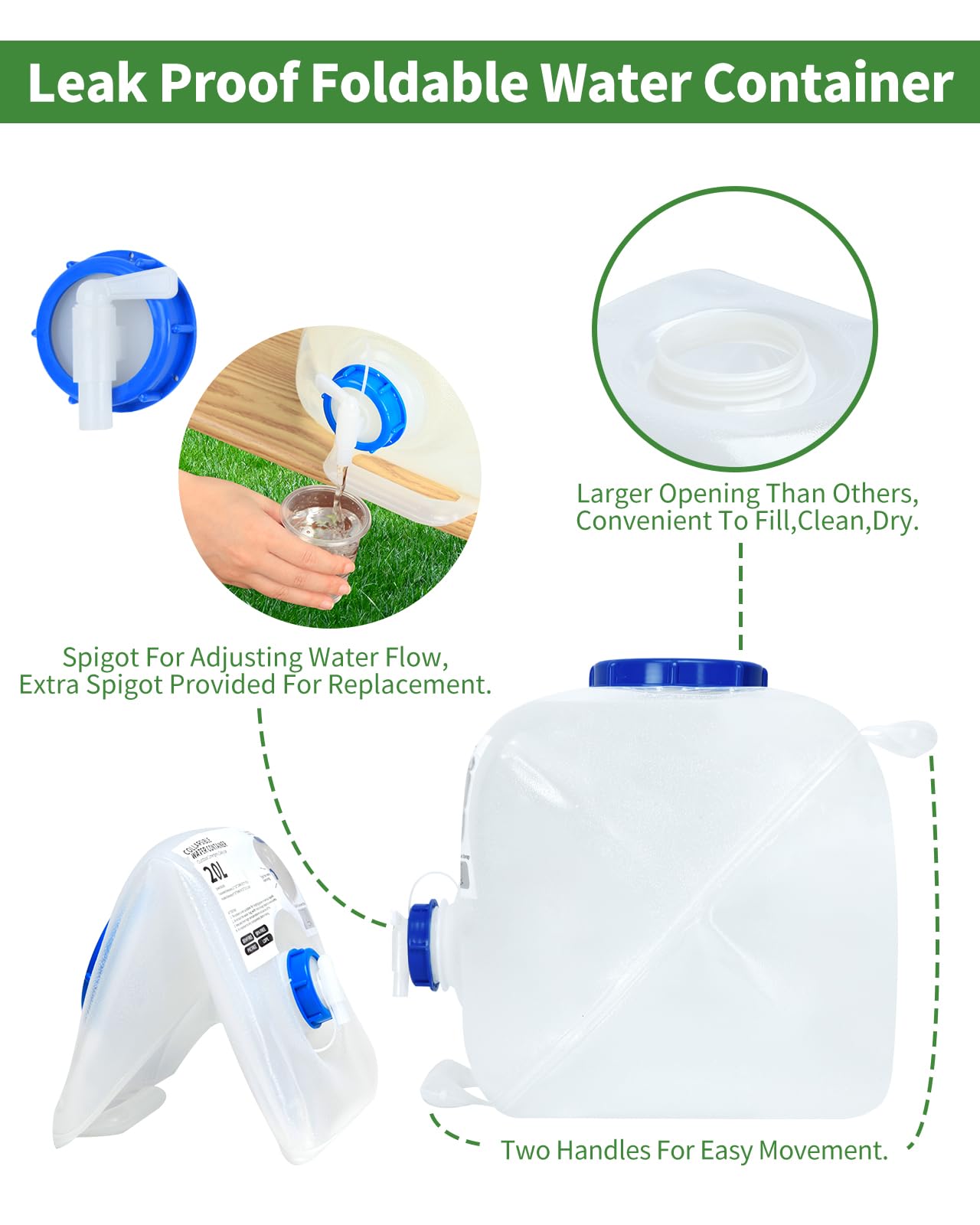 BEOZINZ large 5.31-inch wide-mouth cap close-up, allows quick filling and easy cleaning
