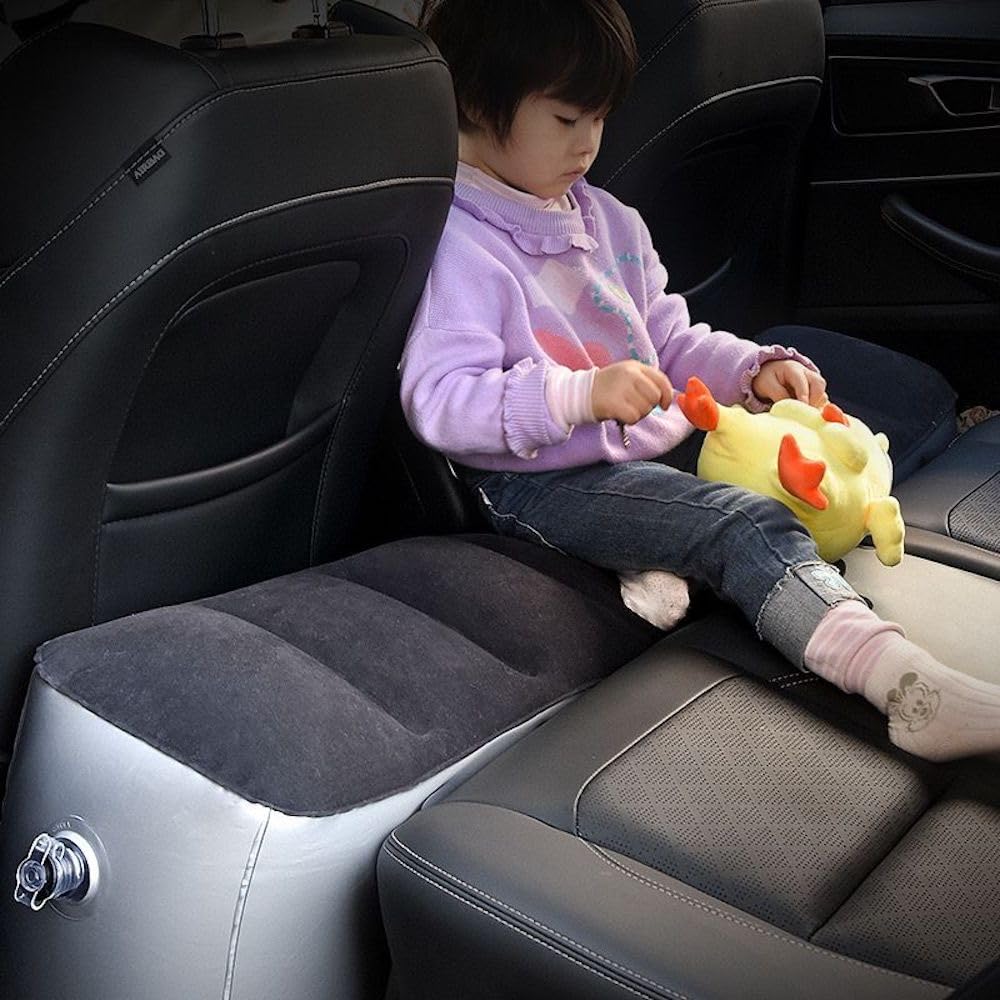 Berocia inflated mattress spanning rear seats demonstrating flat sleep area