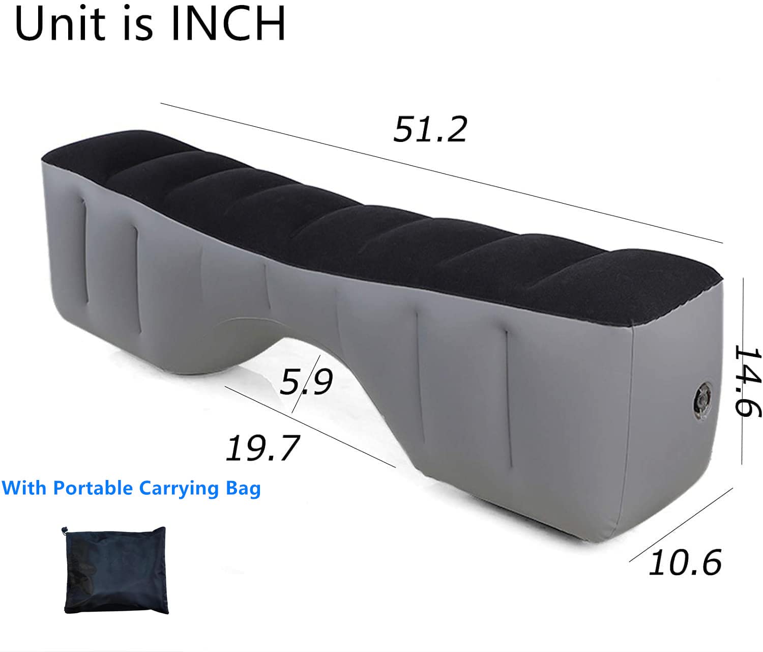 Berocia mattress beside measuring tape showing compact dimensions and fit