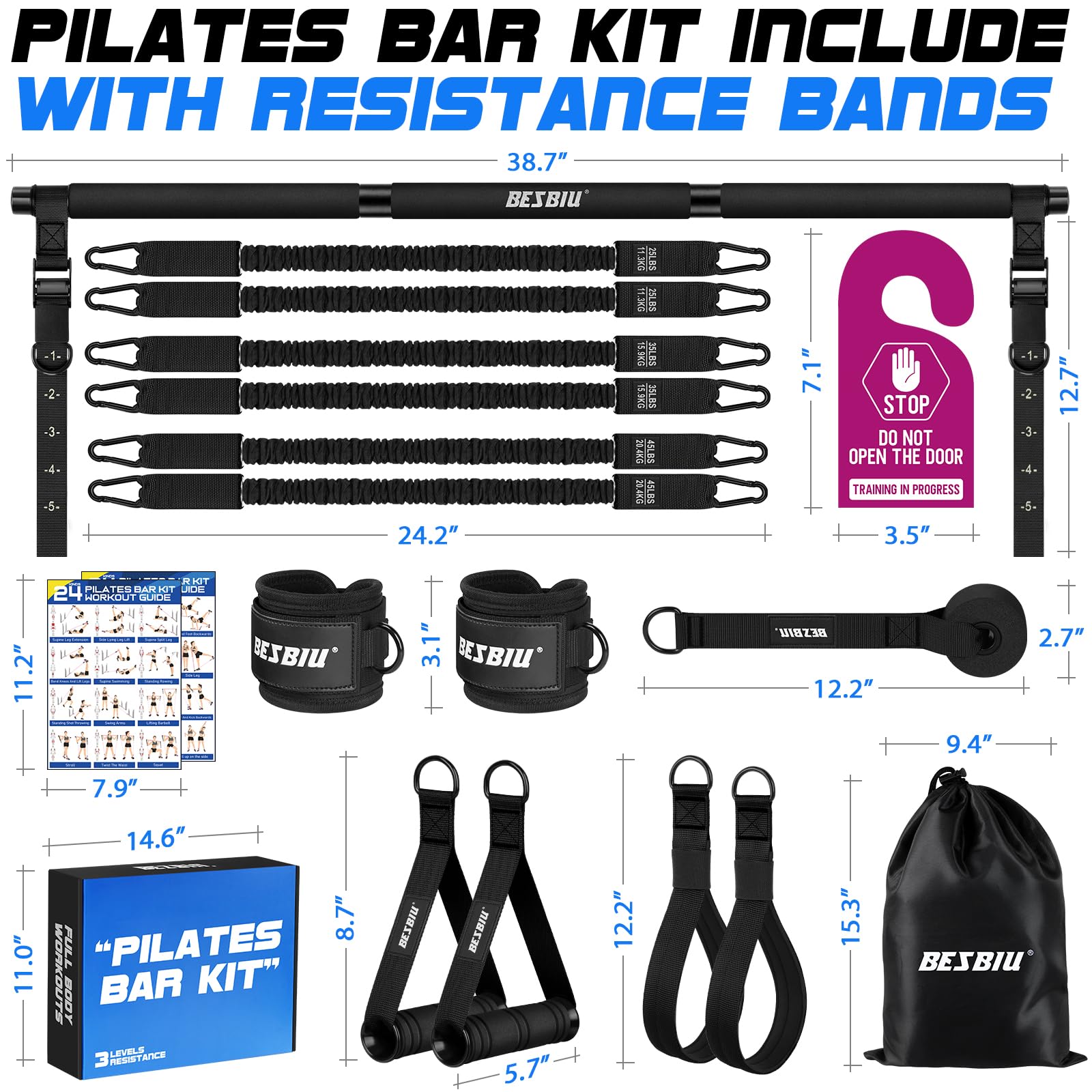 BesBiu kit stored in carry bag for travel-friendly compact gym solution