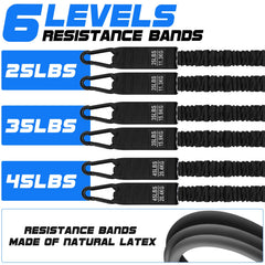 BesBiu resistance bands with nylon sleeves and carabiners for safer longer-lasting use