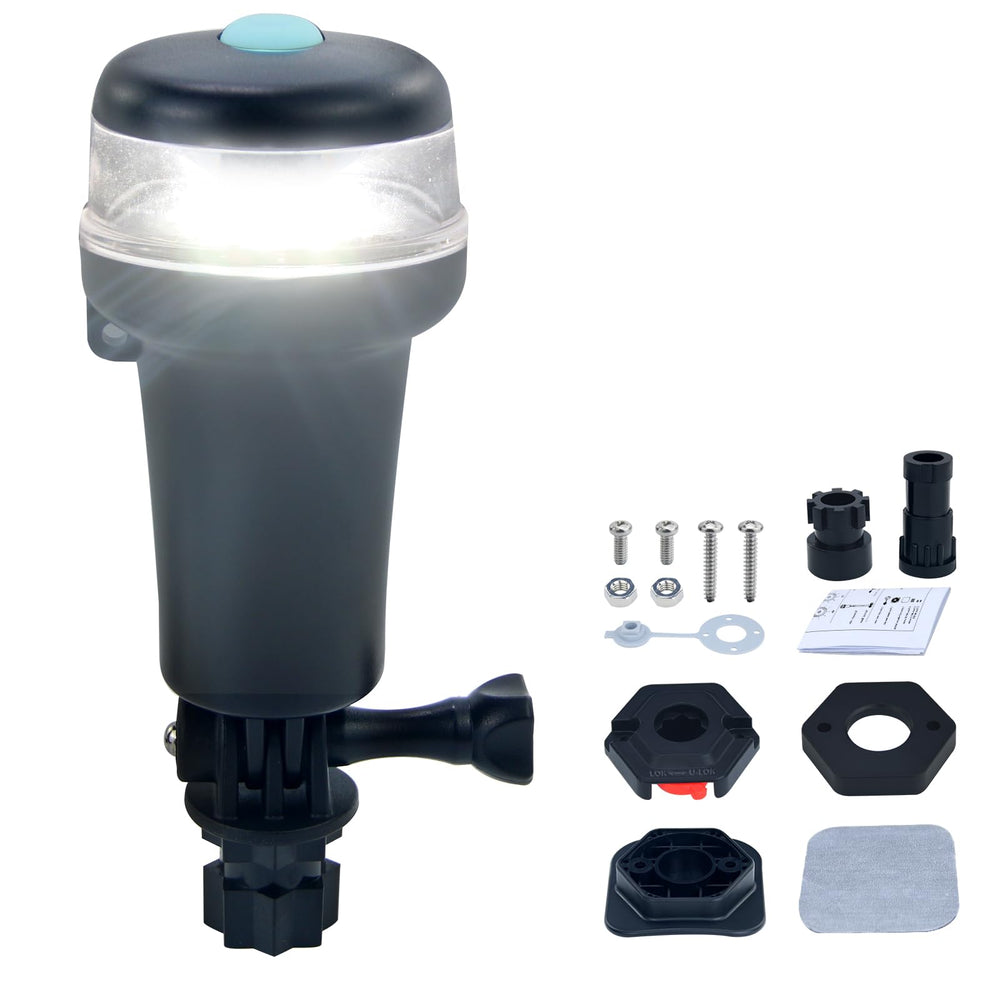 Besramtic front view of white navigation light showing full-face visibility benefit