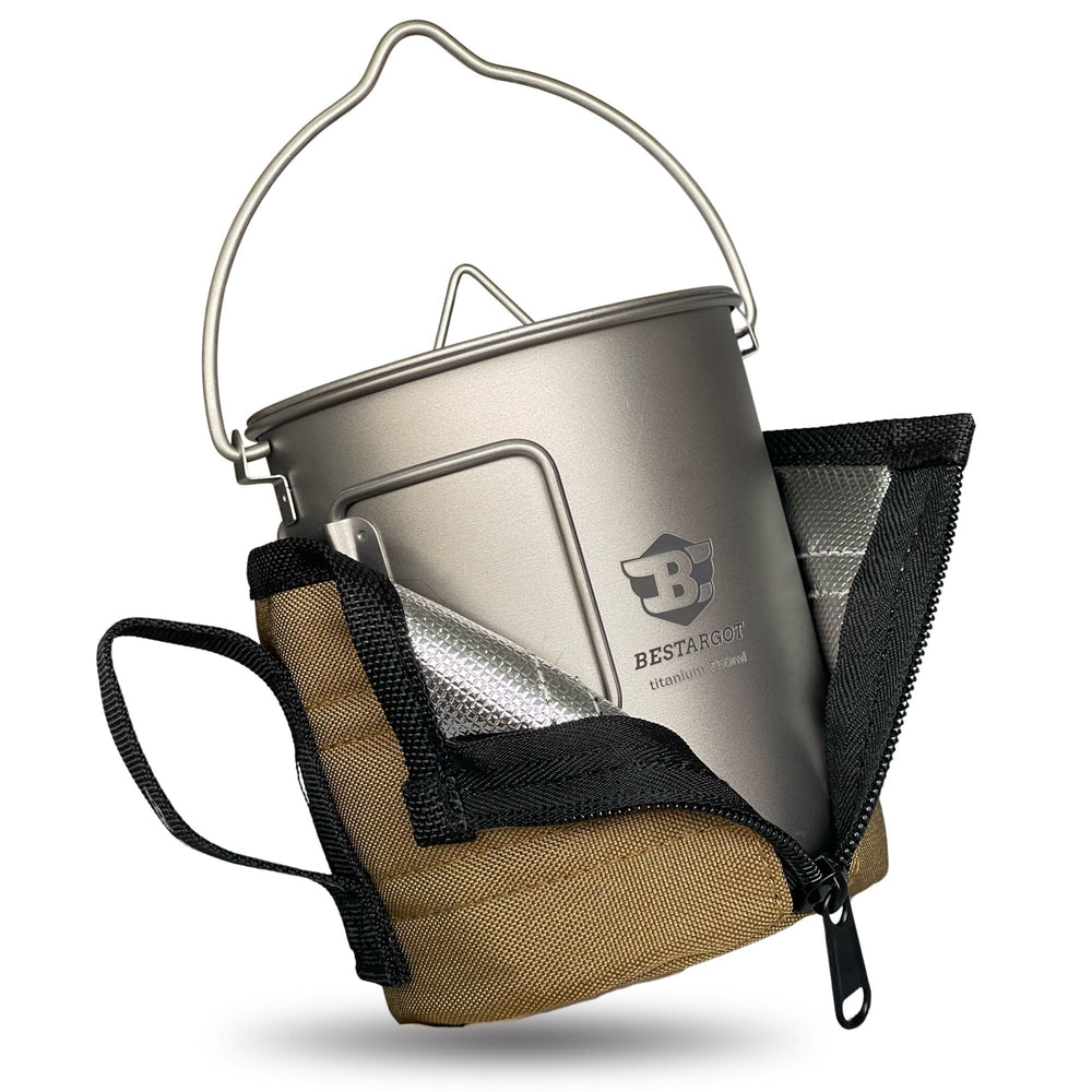 Bestargot front view pot showing shape and compact size for easy packing