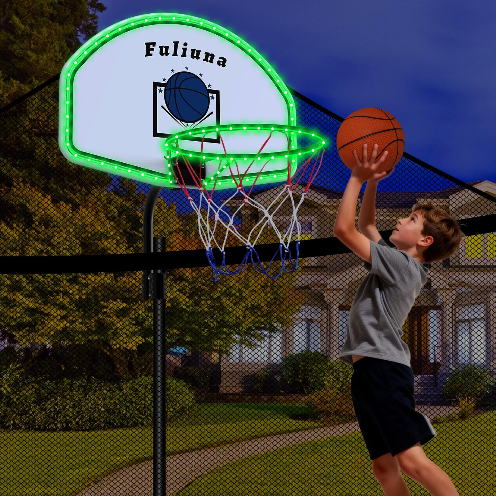 Bestsci front view mounted hoop showing stable fit and play benefits