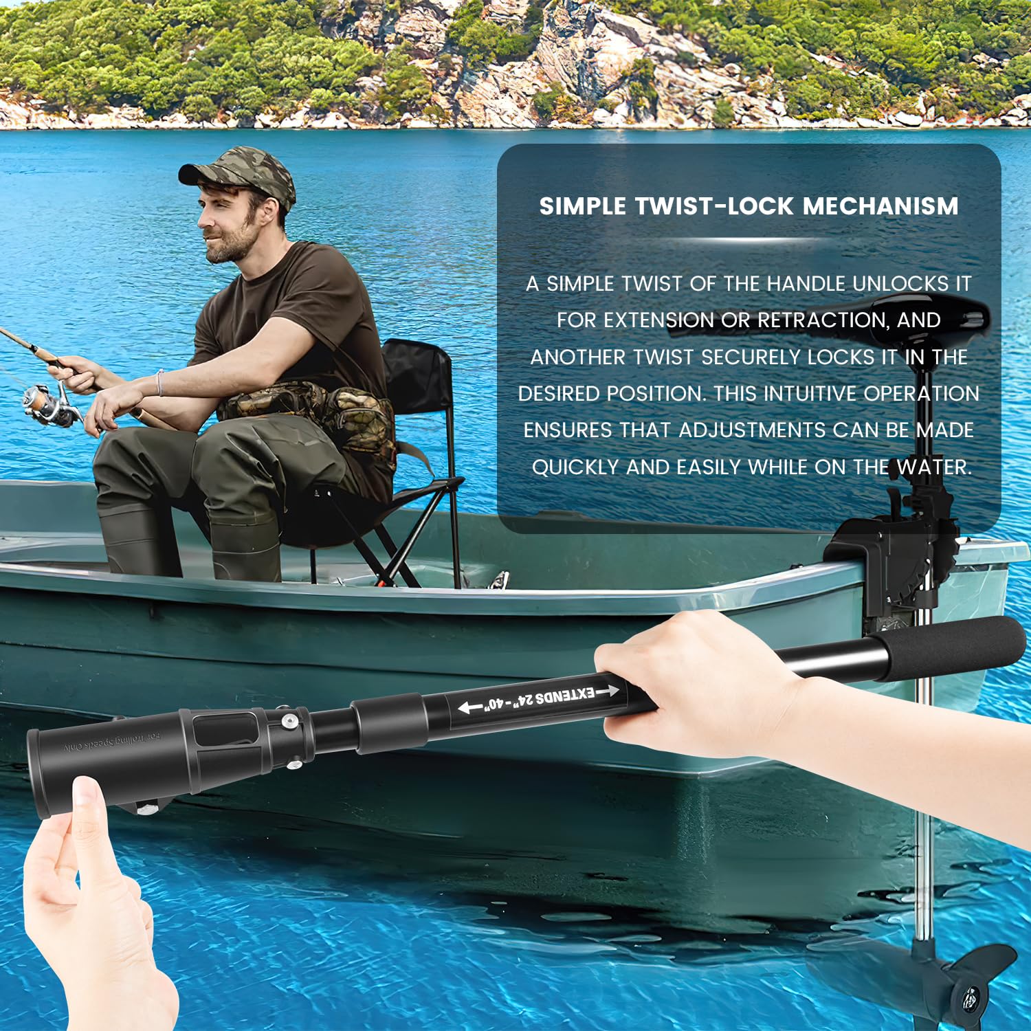 besttruck MKA-44 extended length in use providing extra reach on boat