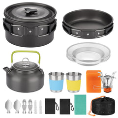 Beteray packed kit front view showing compact carry bag and nested cookware benefits