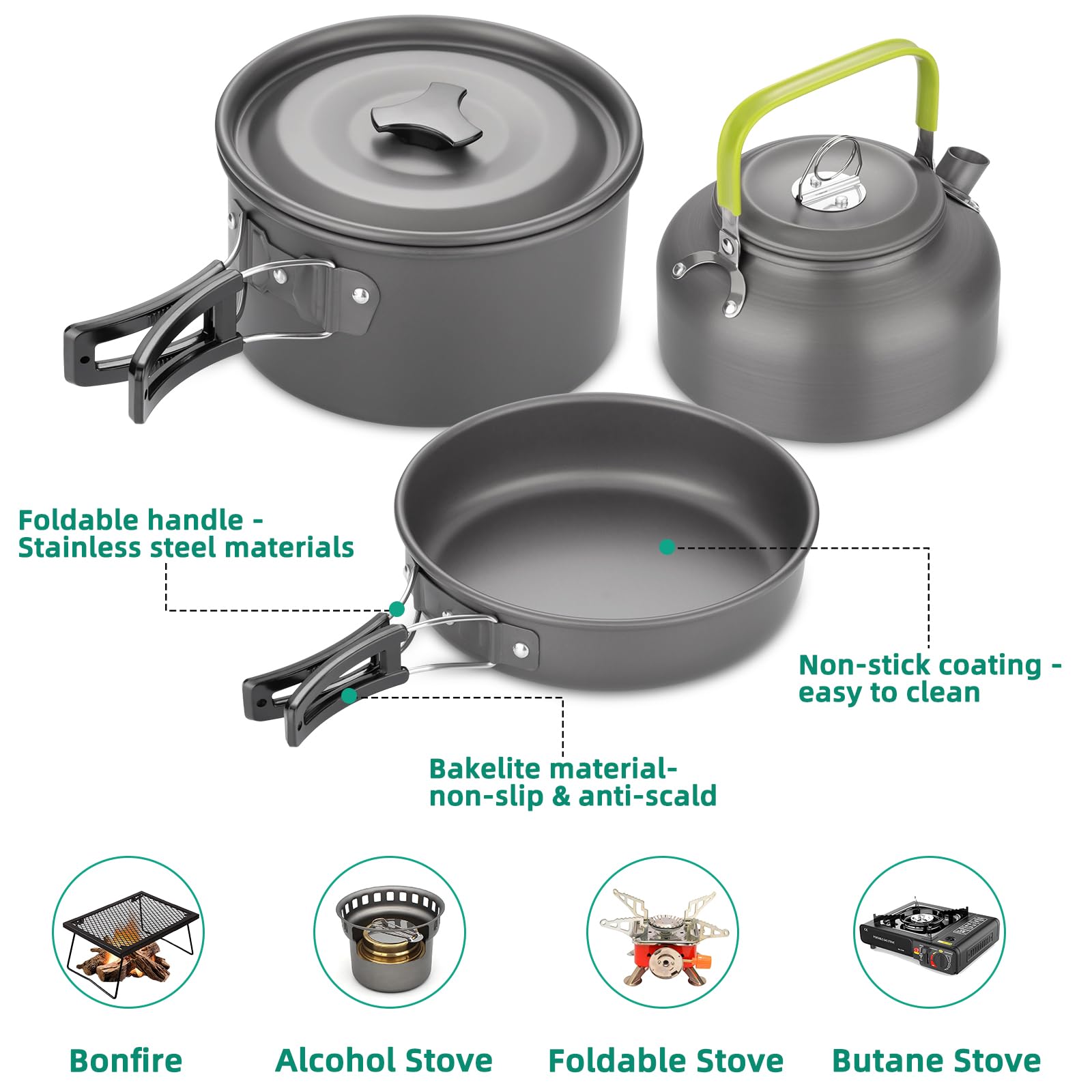 Beteray kettle heating on mini stove demonstrating fast boil and outdoor use