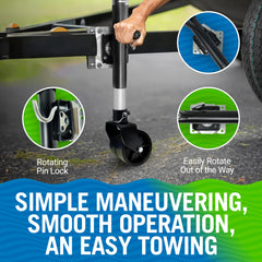 Better Boat dual wheels rolling on gravel showing smoother maneuvering benefit