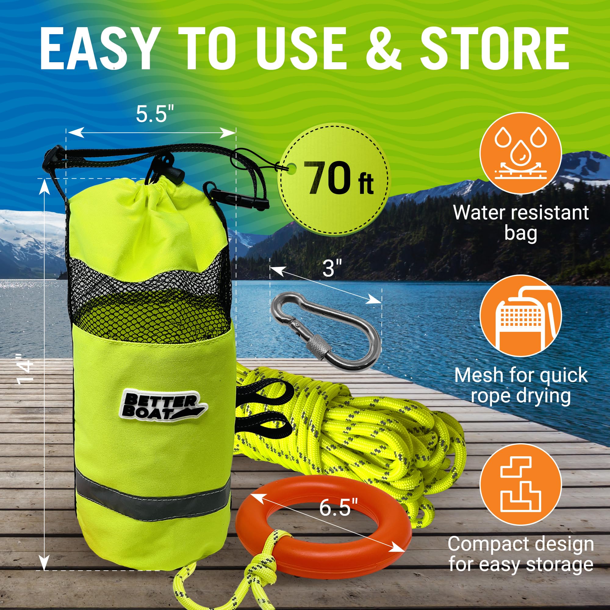 Better Boat floating foam insert detail keeping line on surface and easy to grab