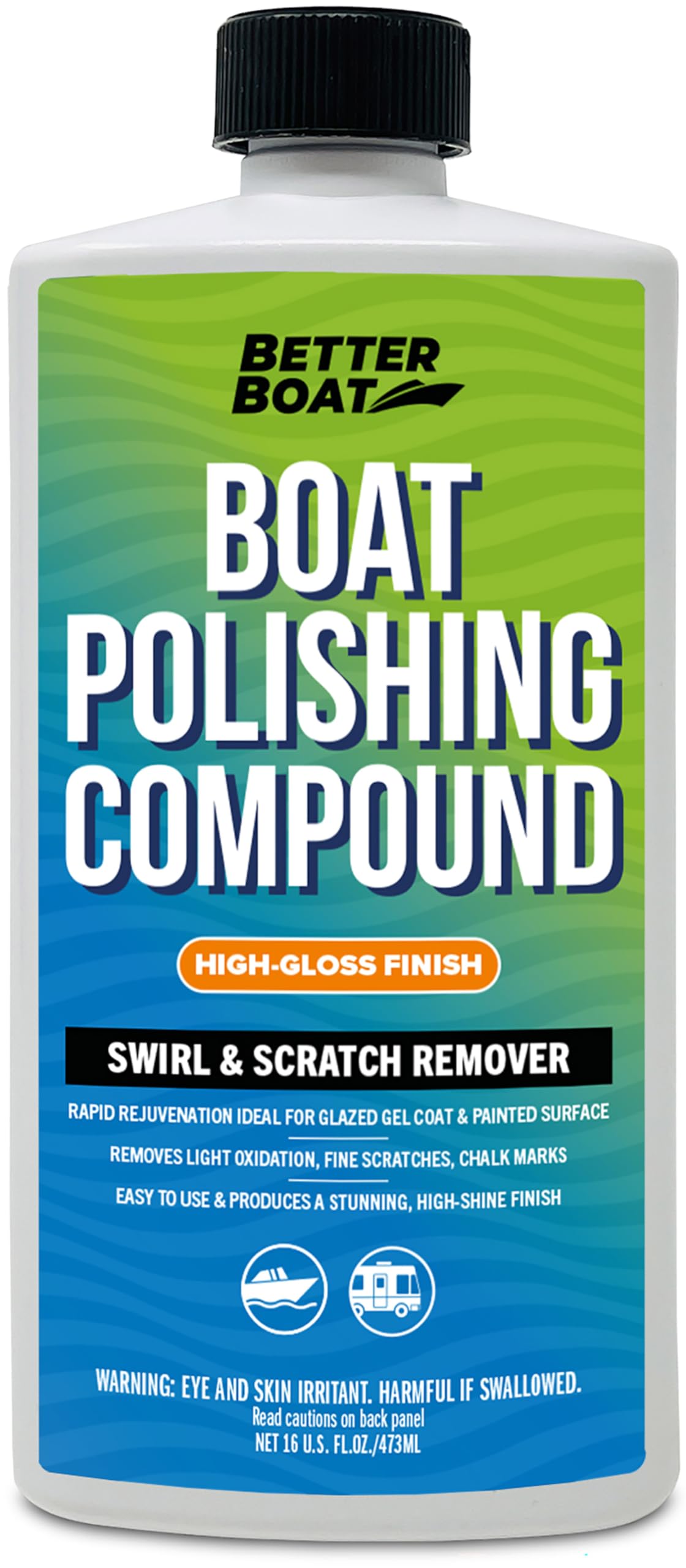 Better Boat front label on bottle showing product name and quick benefits