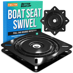 Better Boat front view swivel mount showing plate and low profile, durable fit