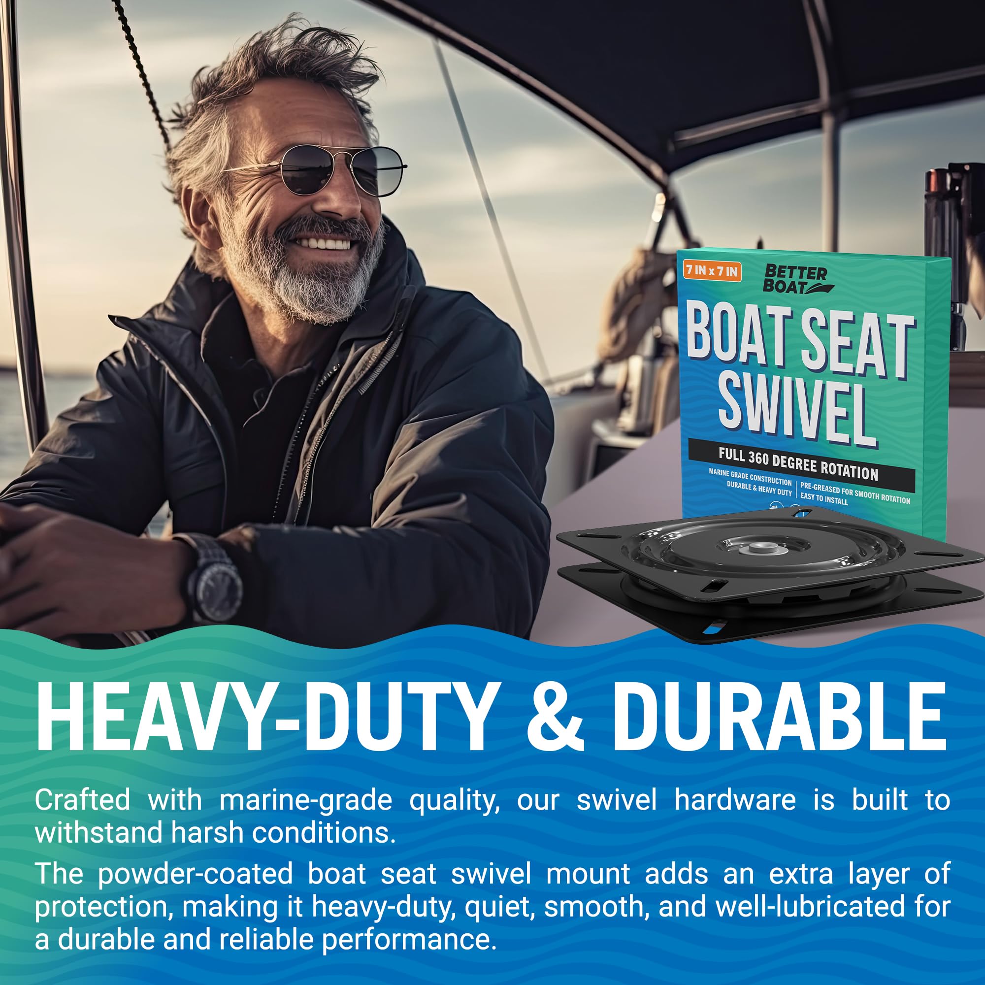 Better Boat beside ruler showing 7x7 inch size for easy fit verification