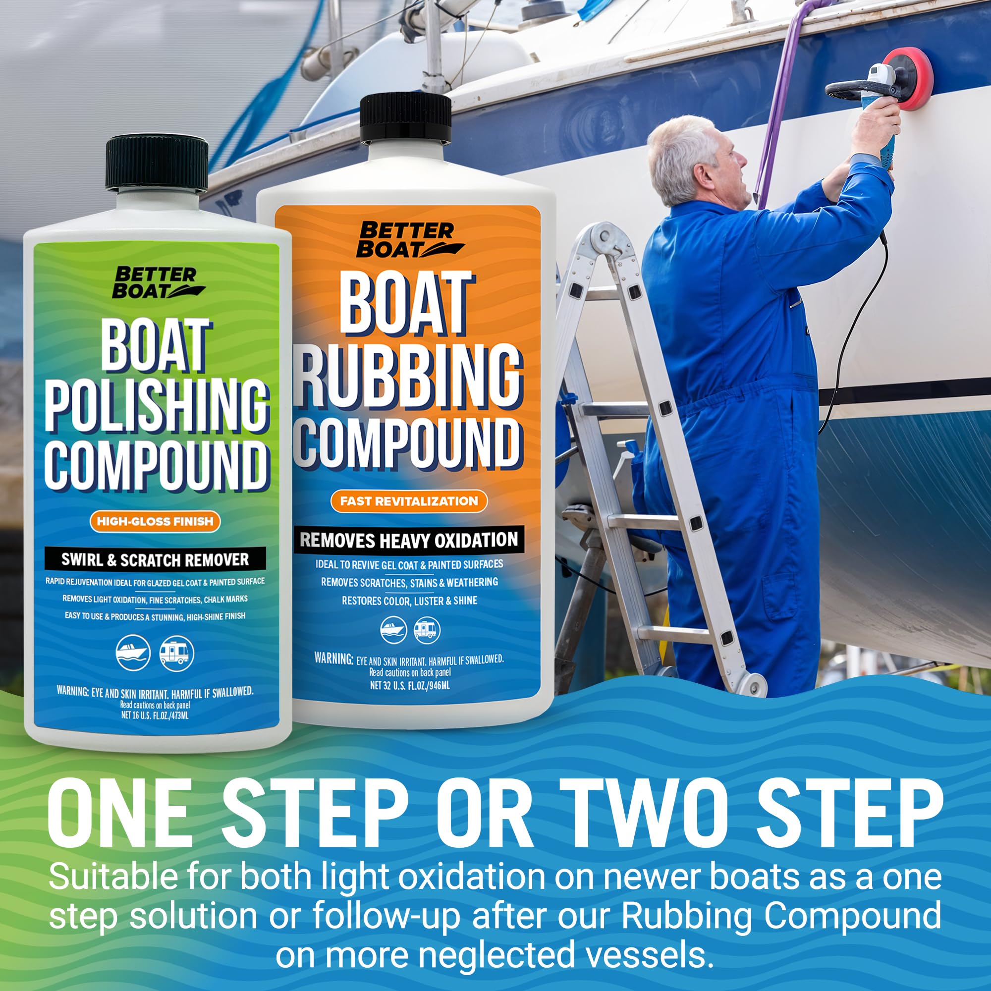 Better Boat bottle in hand showing compact size and easy handling